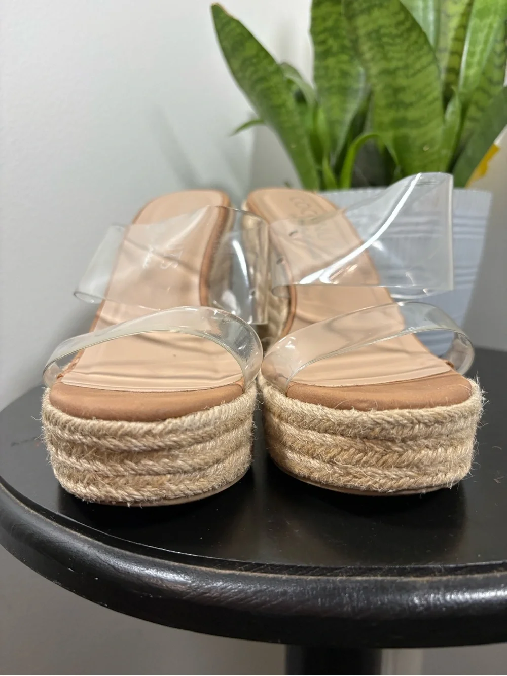 🥥 Coconuts by Matisse 🌴 Big Fan slip-on espadrille wedge with clear straps 6.5M - Picture 2 of 9